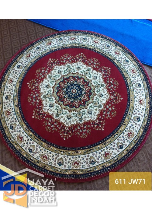 Permadani Kashan Kendra Bulat  ds 611 JW 7 1 ukuran 160 x 160 cm, 200 x 200 cm 